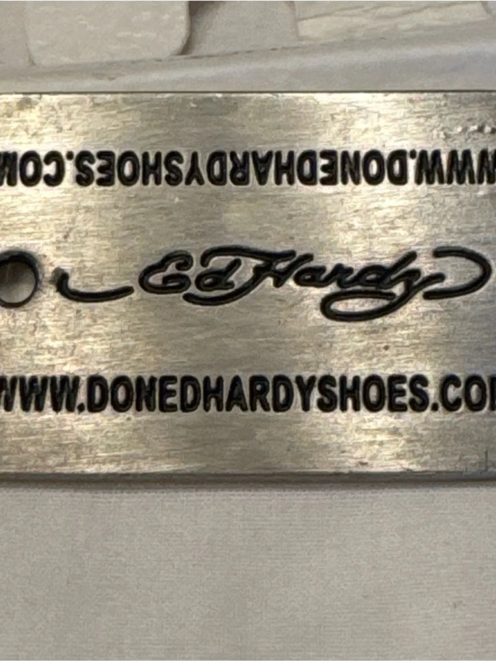 Ed Hardy Vintage Y2K 7817 Melrose Ave Stainless Steel Dog Tag Pendant Charm